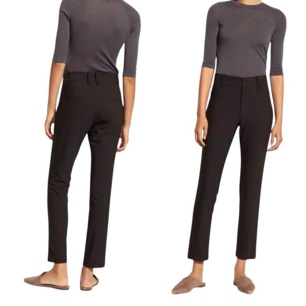 VINCE High Rise Cigarette Black Trouser Pants